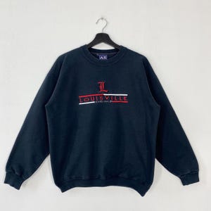 Bluza Vintage University Louisville z okrągłym dekoltem, Louisville Cardinals, haftowane logo, kolor czarny, rozmiar średni