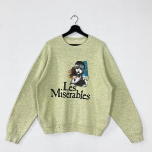 Vintage Les Miserables Sweatshirt Les Miserables Crewneck Les Miserables Sweater Pullover Les Miserables Musical Film Print Logo Grey Medium