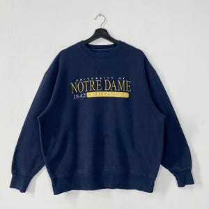 Vintage University Notre Dame Sweatshirt Notre Dame Crewneck Notre Dame Sweater Pullover Notre Dame Fighting Irish Embroidered Logo XLarge