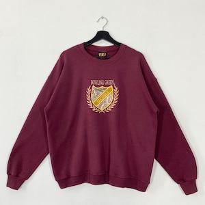 Vintage 90s Bowling Green State University Sweatshirt Bowling Green Crewneck Bowling Sweater Bowling Green Falcons Embroidered Logo Large