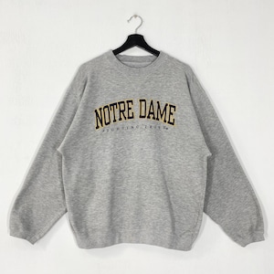 Vintage University Notre Dame Sweatshirt Notre Dame Crewneck Notre Dame Sweater Pullover Notre Dame Fighting Irish Embroidered Logo Medium