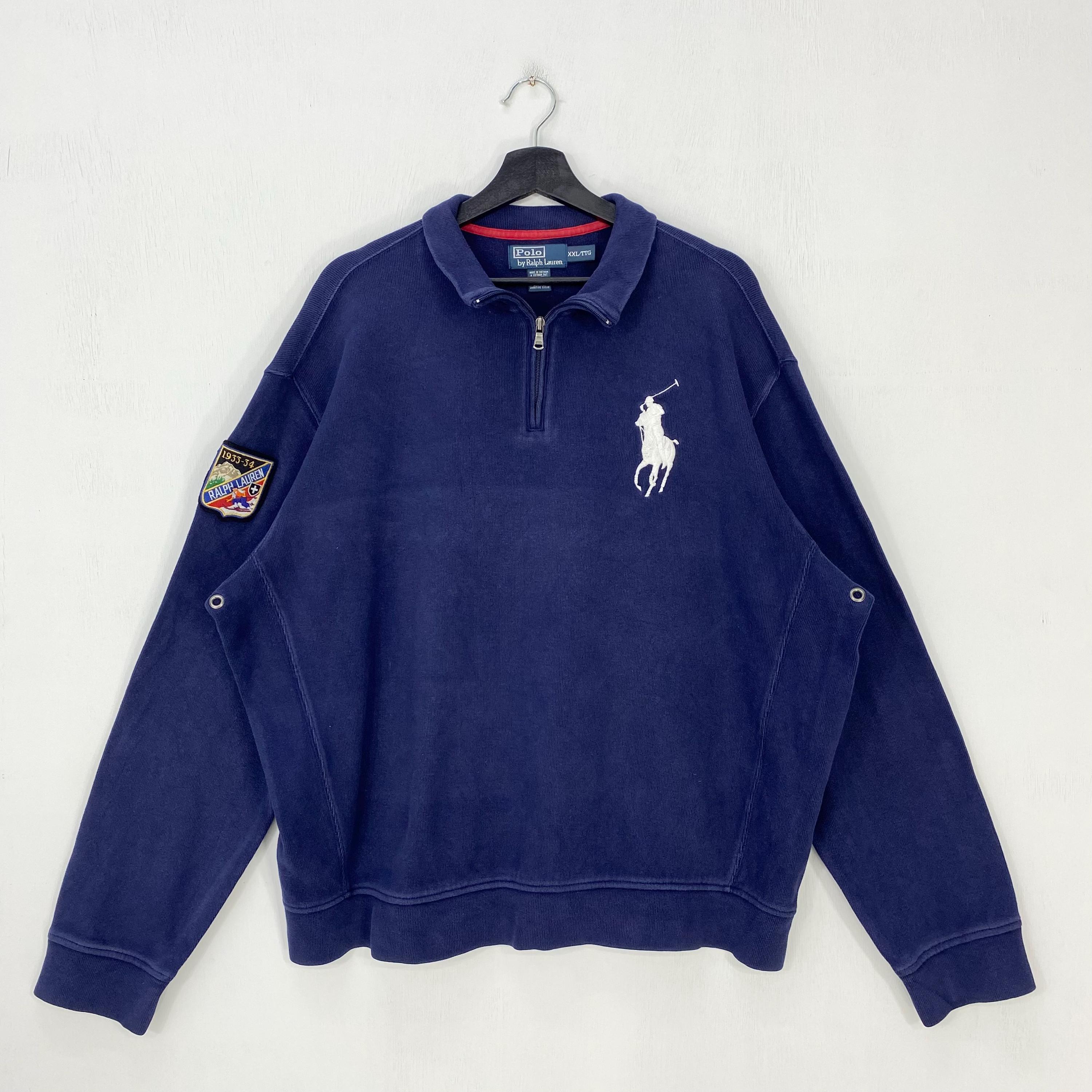 Vintage 90s Polo Ralph Lauren Half Zip Sweatshirt Sweater Pullover