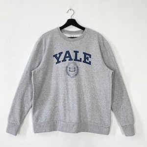 Vintage Yale University Sweatshirt Yale University Crewneck Yale Sweater Pullover Yale Bulldogs Print Logo Grey Large