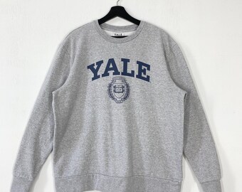 Sweat-shirt Femme Yale University Oversize Gris - Taille S - Brodé - Occasion TB