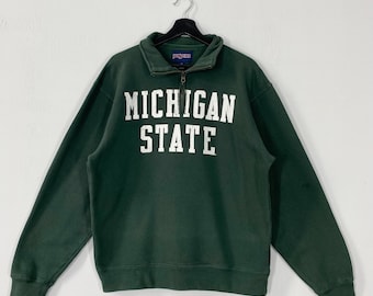 Vintage Michigan State University Sweatshirt Michigan State Crewneck Michigan Sweater Pullover Michigan State Spartans Print Logo Medium