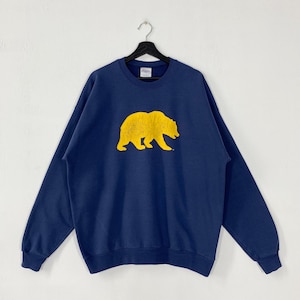 Vintage University California Berkeley Sweatshirt Berkeley Crewneck Berkeley Sweater Pullover Berkeley Golden Bears Print Logo Blue XLarge