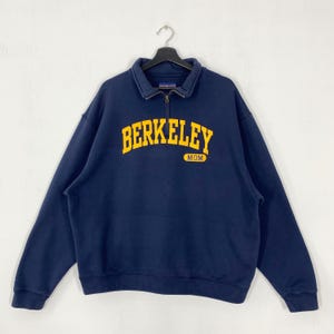 Vintage University California Berkeley Sweatshirt Berkeley Crewneck Berkeley Sweater Pullover Berkeley Golden Bears Patch Logo Blue XLarge
