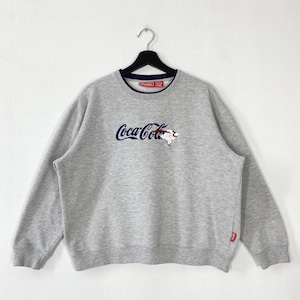 Vintage Coca Cola Sweatshirt Coca Cola Crewneck Coca Cola Sweater Pullover Soft Drink Coca Cola Polar Bears Embroidered Logo Grey Small