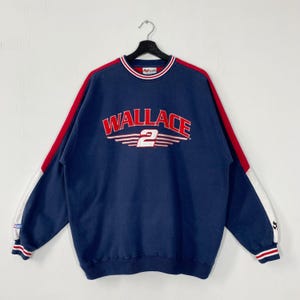 Vintage 90s Rusty Wallace Sweatshirt NASCAR Crewneck Dale Earnhardt Sweater Pullover American Racing Driver NASCAR Embroidered Logo Large