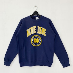 Vintage 90s University Notre Dame Sweatshirt Notre Dame Crewneck Notre Dame Sweater Pullover Notre Dame Fighting Irish Print Logo Medium