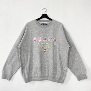 Vintage Chaps Ralph Lauren Sweatshirt Crewneck Ralph Lauren Sweater Pullover Chaps Ralph Lauren Embroidered Logo Grey Large