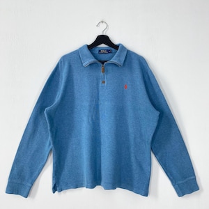 Vintage Polo Ralph Lauren Sweatshirt Polo Ralph Lauren Crewneck Polo Ralph Lauren Sweater Pullover Polo Embroidered Logo Blue Large