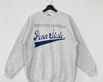 Vintage Pennsylvania State University Sweatshirt Pennsylvania Crewneck Pennsylvania Sweater Penn State Nittany Lions Print Logo Grey Large