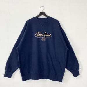 Vintage University Notre Dame Sweatshirt Notre Dame Crewneck Notre Dame Sweater Pullover Notre Dame Fighting Irish Embroidered Logo XXLarge