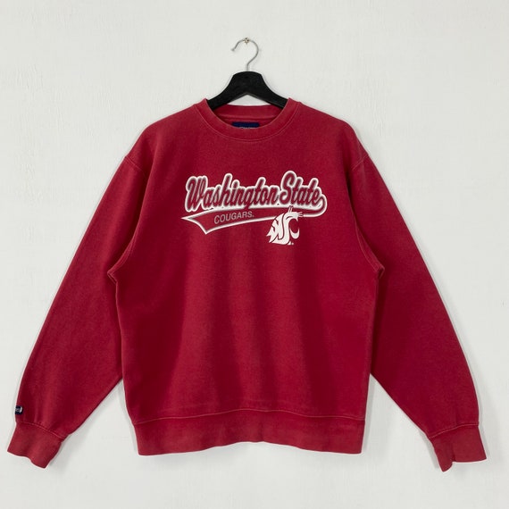 Vintage Washington State University Sweatshirt Washington State Crewneck Washington Sweater Washington State Cougars Print Logo Medium Etsy