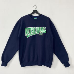 Vintage University Notre Dame Sweatshirt Notre Dame Crewneck Notre Dame Sweater Pullover Notre Dame Fighting Irish Patch Logo Medium