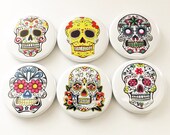 Refrigerator Magnets sugar skull dia de los muertos goth day of the dead skeleton calavera stocking stuffer flair party favors shower gift