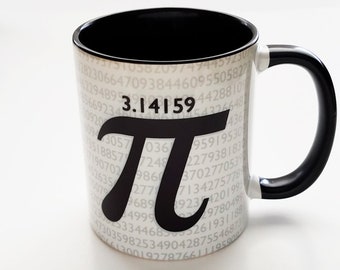 Pi Coffee Mug office coworker gift nerd mathematical physics ratio math teacher student tea cup science geek party favor stocking stuffer