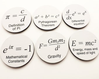 Math drink Coaster teacher stocking stuffer gift science Pi Day party favor home decor graduation back to school geek logic arithmetic