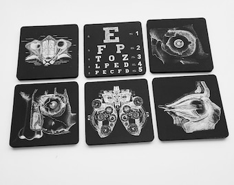 Eye Doctor Drink Coasters optometrist ophthalmologist optical gift set  graduation party favors stocking stuffers
