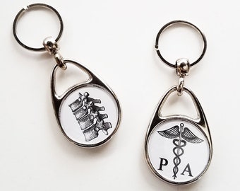 Spine Vertebrae Keychain doctor nurse gift custom personalized medical school graduation student physician assistant goth physical therapist