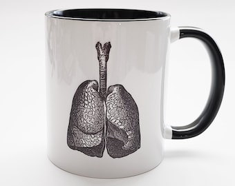 Lungs Coffee Mug med school graduation gift cup medical anatomy coworker goth home decor doctor nurse respiratory therapist tech md pa rn
