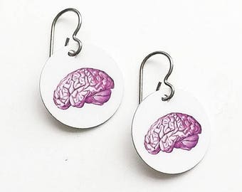 Brain Earrings medical student gift neurology neurlogist doctor nurse practitioner physician assistant school anatomy jewelry graduation md