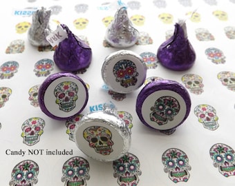 Candy Buffet Stickers Day of the Dead dia de los muerto halloween party favor planner sugar skull treat bag label envelope seal wedding goth