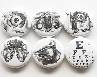 Eye Doctor Optometrist Gift magnets graduation party favor stocking stuffer refractor snellen anatomy ophthalmologist medical button pin