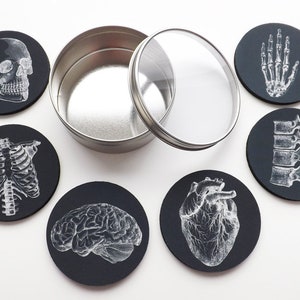 Anatomie Coaster futur médecin infirmier étudiant en médecine assistant médecin cadeau bas de Noël noir blanc goth décoration école gothique image 3