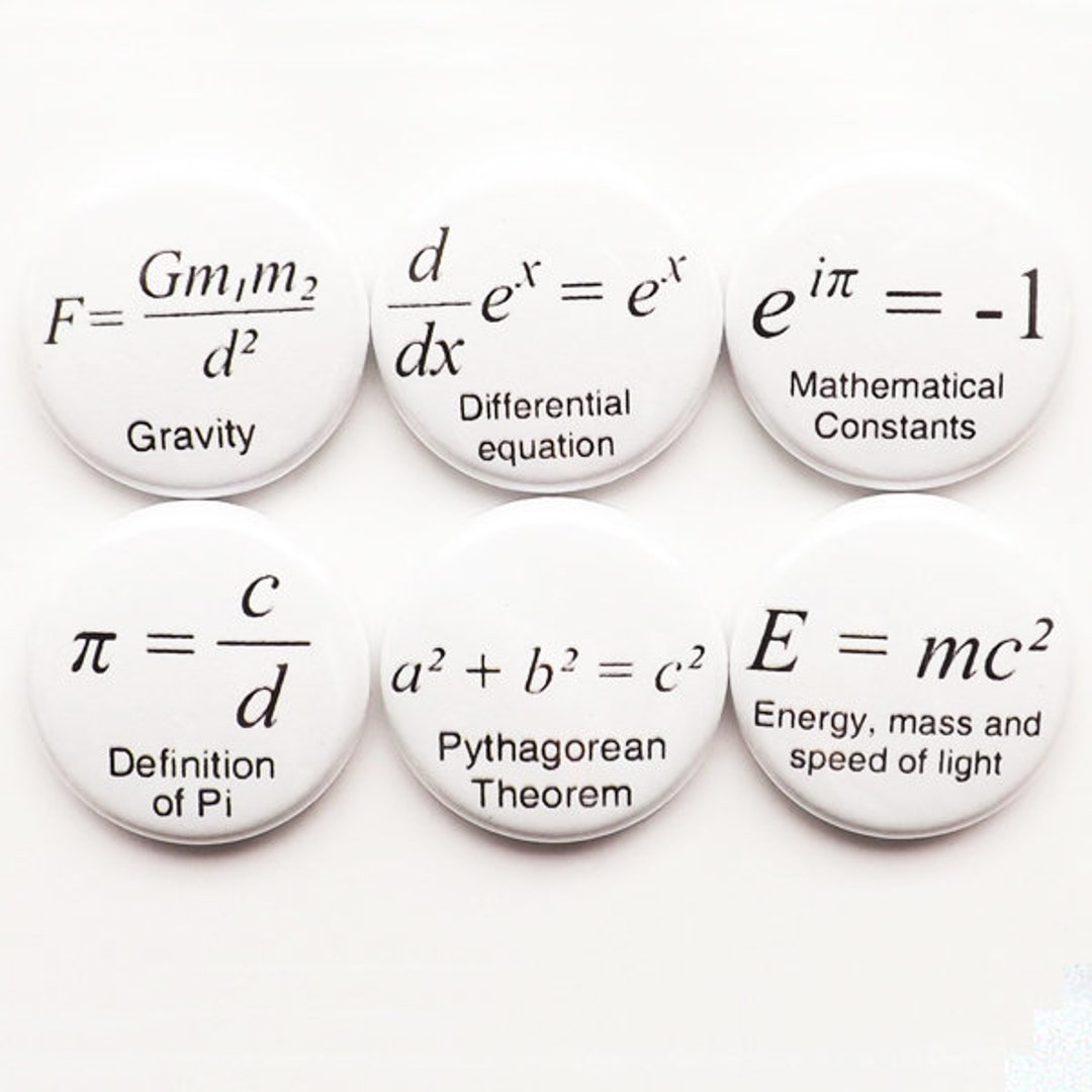 Coworker Gift Math Teacher Formulas Button Pins Badges School Pi ...
