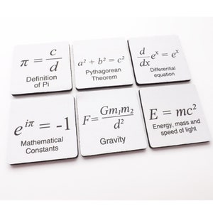 Math Formula Coasters graduation gift arithmetic pi father's day relativity mathmatics science teacher party geekery college back to school