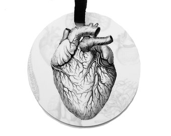 Anatomical Heart Ornament halloween christmas decoration goth decor party favor physician assistant hostess doctor nurse medical technician