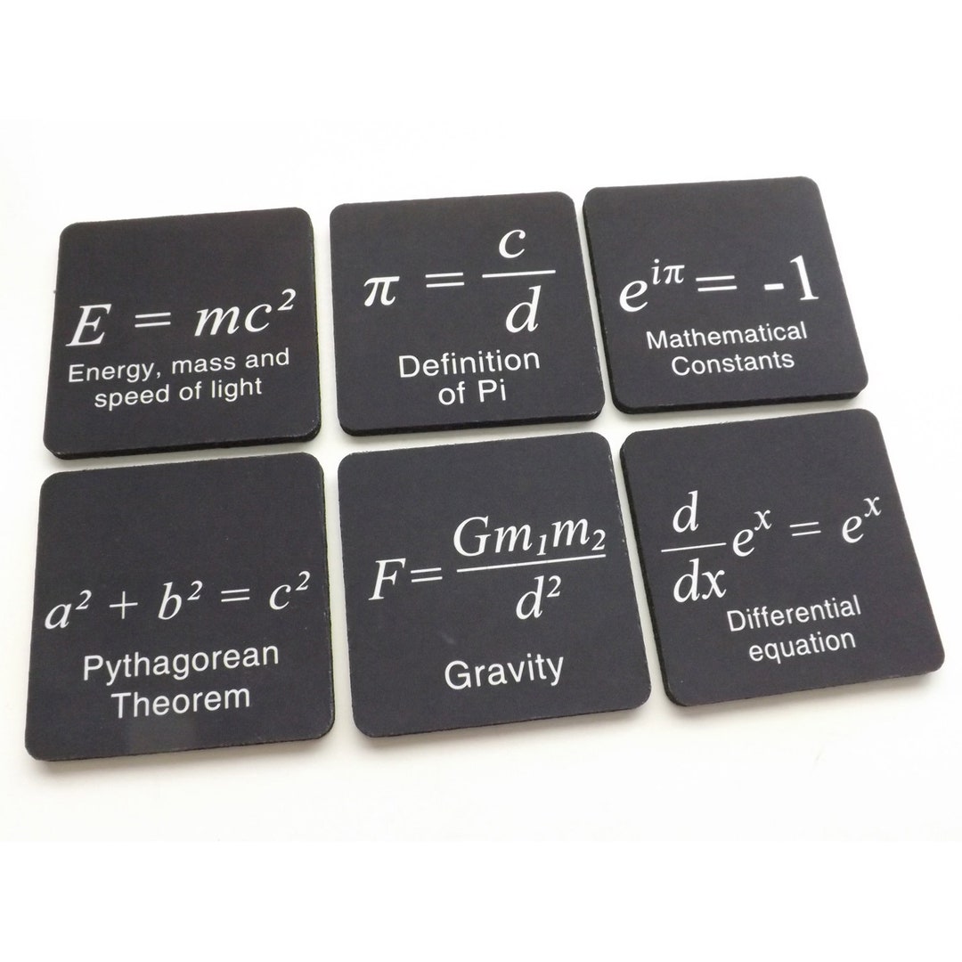 Math Formulas Drink Coasters Science Pi Day Gift Party Favor Masculine ...