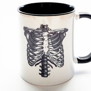 Thorax Coffee Mug ribcage ribs graduation gift medical anatomy coworker goth home decor doctor nurse assistant technician pulmonary cardio