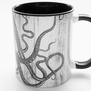 Octopus Coffee Mug tentacles teacher gift goth decor cthulhu kraken ocean sea marine nautical coffee cup boyfriend dad guy stocking stuffer