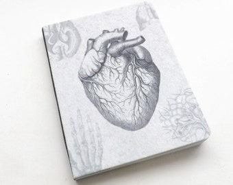 Felt Blank Notebook anatomical heart gift medical school graduation student teacher doctor male nurse goth sketch book physician assistant