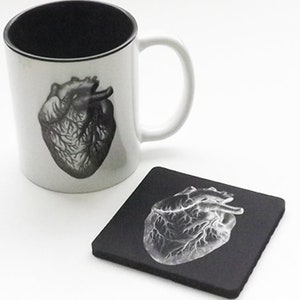 Drink Coaster Coffee Mug Gift Set anatomy physician assistant doctor male nurse anatomical heart goth biology white coat ceremony graduation