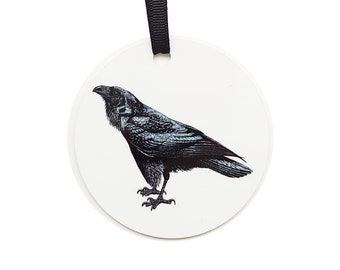 Raven Ornament halloween goth christmas tree decoration trick treat home decor gothic party favors stocking stuffer hostess gift