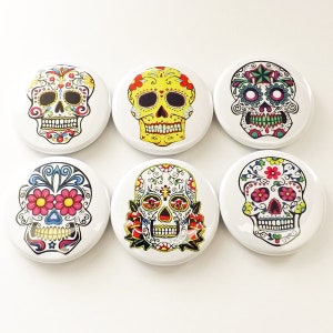 Refrigerator Magnets sugar skull dia de los muertos goth day of the dead skeleton calavera stocking stuffer flair party favors shower gift