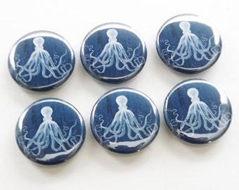 Octopus Fridge Magnets cthulhu tentacles kraken blue kitchen decor party favors stocking stuffers ocean sea life marine biology science goth