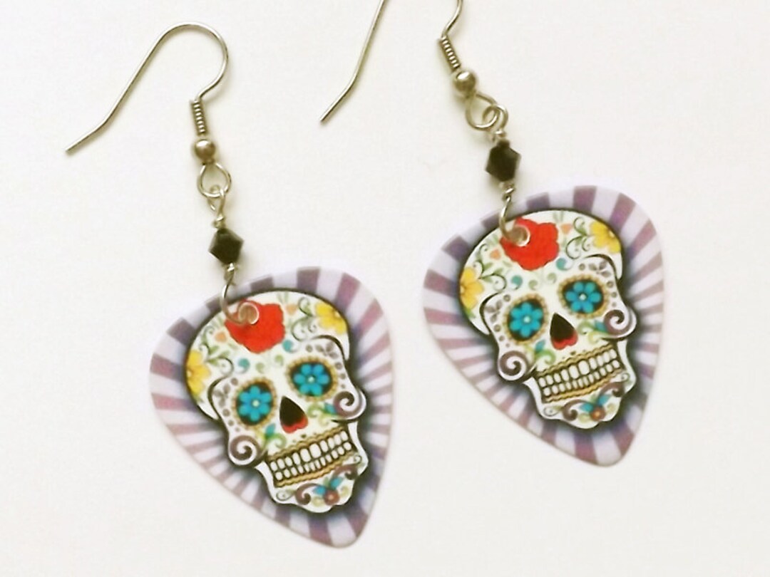 Wild Sugar Skull Earrings Day of the Dead Dia De Los Muertos Party ...