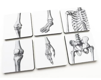 Joints Drink Coasters medical gift set anatomy ortho doctor nurse school graduation party favor goth hip foot hand knee arthritis md rn pa