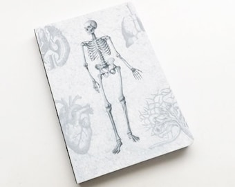 Blank Journal Anatomy Gift felt notebook medical school graduation physician assistant nurse memo book goth doctor pa md rn np skeleton nerd