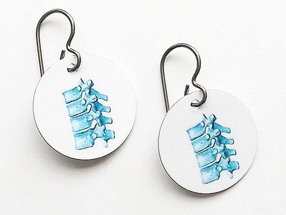 Spine Earrings chiropractor jewelry gift doctor physical therapist chiropractor physician assistant med school student anatomy vertebrae dc