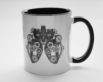 Refractor Coffee Mug eye optometrist ophthalmologist school graduation gift cup medical coworker goth home decor doctor vision optical