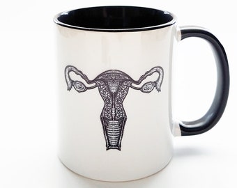 Uterus Mug Female Anatomy Gift goth ovaries woman girl power resist mothers day feminist nurse doctor gynecologist physician assistant