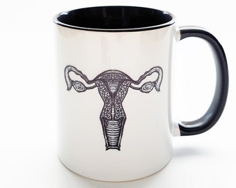 Uterus Mug Female Anatomy Gift goth ovaries woman girl power resist mothers day feminist nurse doctor gynecologist physician assistant