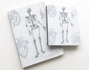 Felt Notebook Anatomy Gift medical school graduation skeleton doctor office male nurse artist sketch book memo pad notepad journal note goth