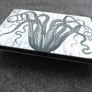 Tentacles Gift Notebook felt blank artist sketch book masculine notepad journal note goth kraken cthulhu octopus sea ocean nautical coastal image 3